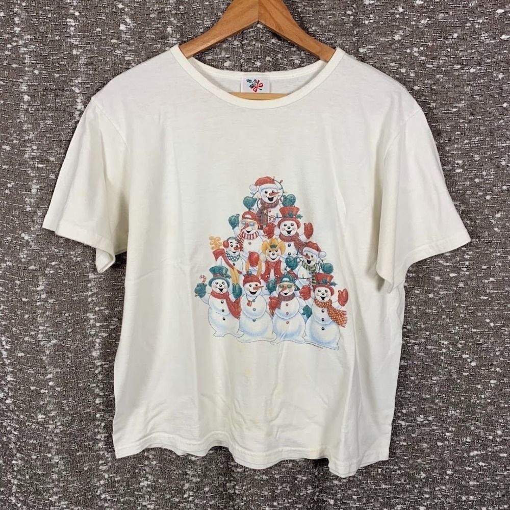 Vintage Nutcracker Snowman White T-shirt Women's Christmas Holiday